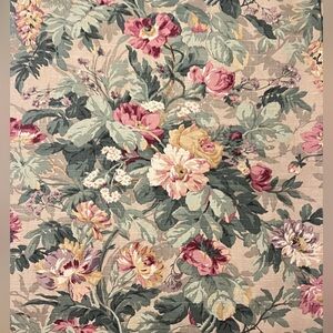 P Kaufmann Upholstery Fabric 2.5 Yds Screen Printed English Cottage Floral Roses
